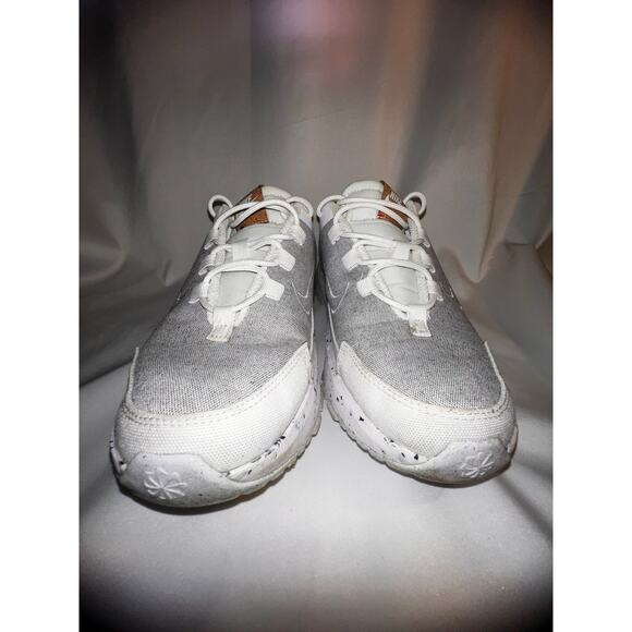 NIKE RENEW RUN 2 WOMENS 6.5 WHITE GRAY LEATHER FABRIC SNEAKERS SPECKLED SOLE - Picture 5 of 10